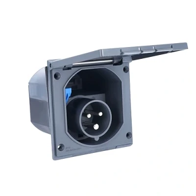 Image de Schwabe Prise d&#039;Alimentation CEE pour Caravanes 230V / 16A à 3 Broches avec Couvercle Utilisation en Extérieur IP44 Made in Germany Anthracite I 61492
