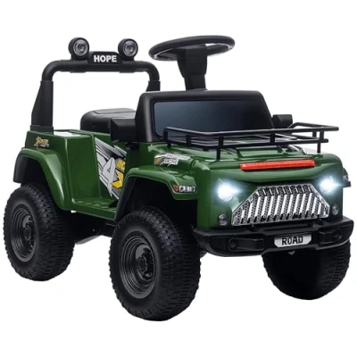 Image de HOMCOM Quad Buggy Voiture 4x4 électrique pour Enfant 6 V avec Coffre Vitesse 3 km/h phares klaxon Musique 5 Ans Vert