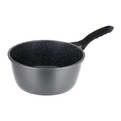 Image de Sitram 714220 Casserole Fonte d&#039;aluminium Intérieur effet Pierre Ø20 cm H9 Revêtement anti adhésif Whitford Xylan 2 couches sans PFOA, Manche thermorésistant soft touch Tous feux dont induction