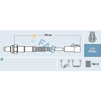 Image de FAE 77256 Sonde lambda Bleu FORD: Focus Mk1 3/5 portes, 2, KA 3 VOLVO: V50, C30