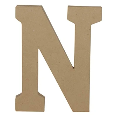 Image de Décopatch AC865C Un support en papier brun mâché 16x2,5x20 cm, Lettre majuscule N