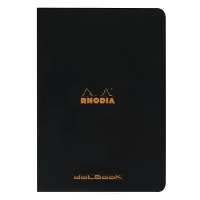 Image de RHODIA 119166Cpack Un lot de 10 Cahiers Piqués Noir A4 Pointillés Dot 96 pages Papier Clairefontaine Blanc 80 g/m² Couverture en Carte Enduite Souple, Résistante et Imperméable