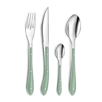 Image de Amefa Bistro 1 2 3 Ménagére 24 pièces Vert d&#039;eau Taille unique