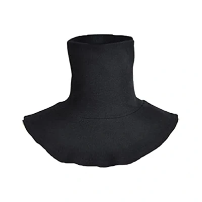 Image de Faux col roulé Dickey de couleur unie amovible Demi chemises en coton blanc pour femme Haut à volants Revers plissé vintage et élégant