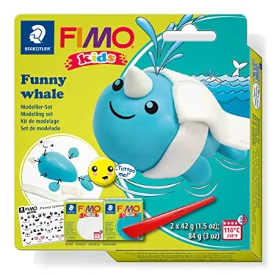 Image de STAEDTLER Fimo Kids funny kits Set &quot;Drôle de Lapin&quot; 2 pains pâte à modeler 42g assortis + notice d&#039;utilisation 8035 21