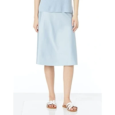 Image de The Drop Maya Jupe soyeuse à enfiler pour Femme, Bleu brouillard, XXL Grande taille