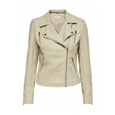 Image de ONLY Biker OTW NOO Veste en similicuir, Femme, Taille: 40, Silver lining