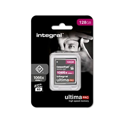 Image de Integral 128Go Carte Compact Flash UDMA 7 1066x Vitesse VPG 65 160MB/s Lecture et 135MB/s Ecriture Professionnelle Haute