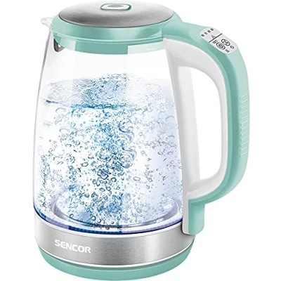 Image de Bouilloire Électrique à Température Variable avec Lumiere LED Interne, 2,0 L Capacité, 2200W, Vert