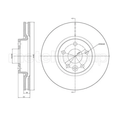 Image de METELLI 23 0896C Disque de frein 300,0 28,0 5 63,5 ventilé peint FORD: S Max Mk1, MONDEO 4, 4 Turnier, VOLVO: V60 I, S60 II, XC70 II Break