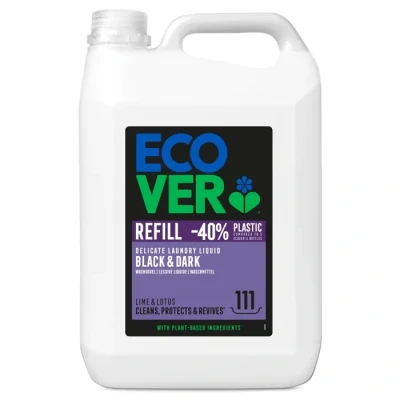 Image de ECOVER Lessive Liquide Noir &amp; Foncé Citron Vert Lotus 5L (Noir, 5 L)