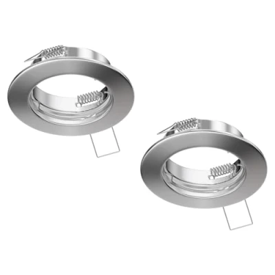 Image de ledscom.de 2 cadres d&#039;encastrement au plafond FERE, rond, chrome mat