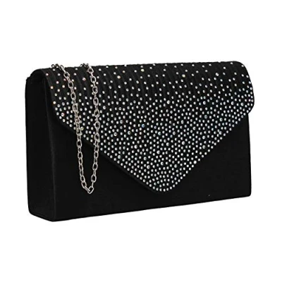 Image de Swankyswans Femme Abby Sac Style Enveloppe À Strass Handbag, Noir (Black), Taille Unique