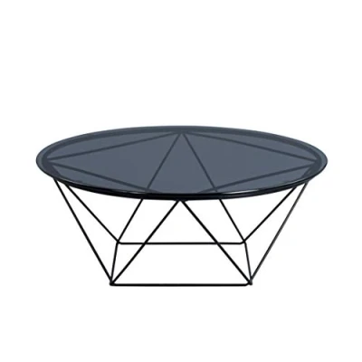 Image de M2 Kollektion Nairo 2 Basse/Table d&#039;appoint, Verre, Gris