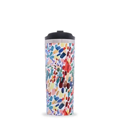 Image de QWETCH Travel Mug Isotherme Arty 470ml Thermos Café &amp; Thé en Inox 6h Chaud et 12h Froid Sans BPA, Étanche, de voyage