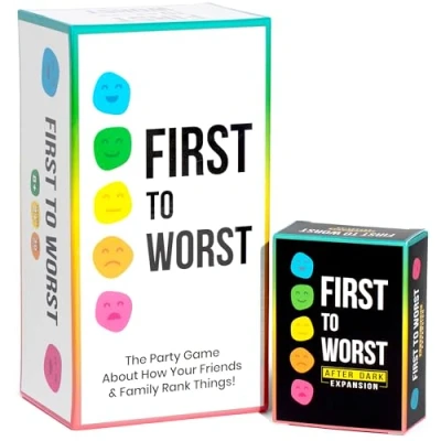 Image de FIRST TO WORST + After Dark Expansion Set The Card Game of Polarizing Priorities How Your Friends &amp; Family Rank Things? Adult for Fun Parties Board Games Night with Group