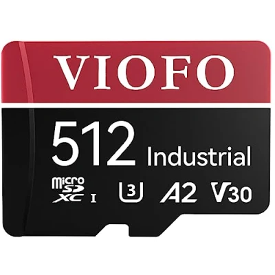 Image de VIOFO Carte mémoire microSD 512 Go de qualité industrielle U3 A2 V30 haute vitesse avec adaptateur pour enregistrement vidéo Ultra HD 4K caméra embarquée, d&#039;action, smartphones Android,