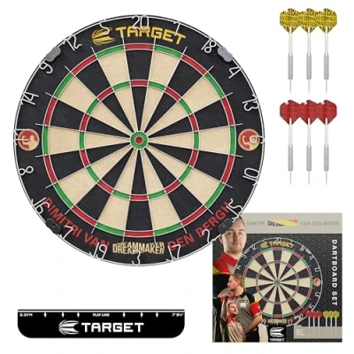 Image de Target Darts Dimitri Van den Bergh Jeu de Fléchettes Player Edition avec 2 jeux à pointe en acier, ligne lancer standard compétition professionnels