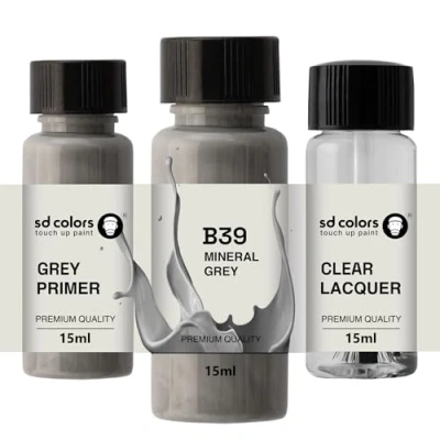 Image de SD COLORS Peinture de retouche Gris minéral B39 15 ML réparation pour rayures Code couleur (peinture + vernis apprêt)
