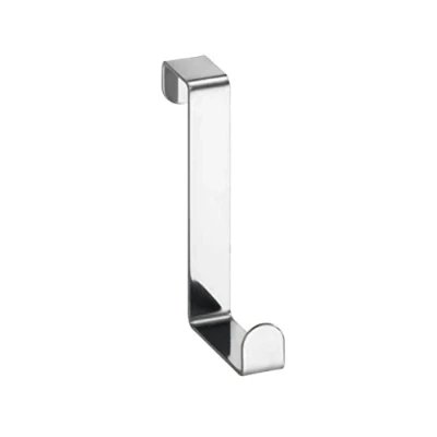 Image de WENKO Crochets de porte Acier inoxydable set 6 inox 6, feuillures 4 cm max, inoxydable, 7.6 x 1.2 cm, Brillant