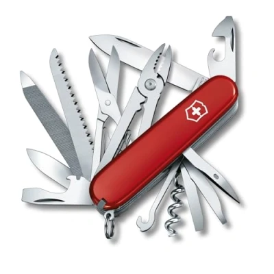 Image de Victorinox Handyman, Swiss Army Knife, Couteau multifonction, Léger, Multitool, 24 Fonctions, Grand Lame, Tire Bouchon, Metal Voir, Rouge