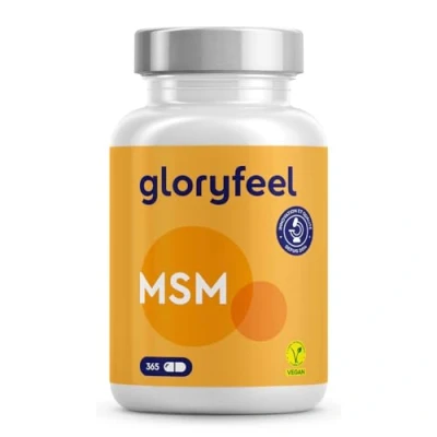 Image de MSM Pur avec 99,9% de Méthylsulfonylméthane (365 Capsules), Soufre Hautement Dosé (1600 mg par dose quotidienne), 100% Végétalien, Sans Additifs, Testé en Laboratoire