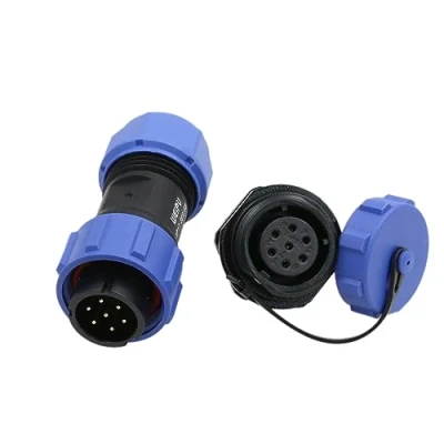 Image de HangTon SP17 7 Pin Connecteur 5A Puissance Aviation Circulaire Filetée Soudure Arrière Montage Panneau Socket Fiche, 18AWG Fil