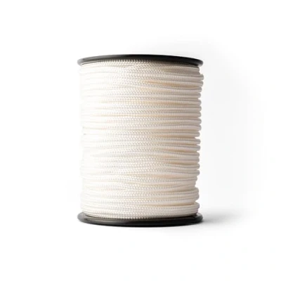 Image de SNURO Corde Nylon Tressée (4 mm, 50 m) en Polyamide Blanc Solide Résistante à l&#039;usure Paracorde Résistance la Rupture très Élevée