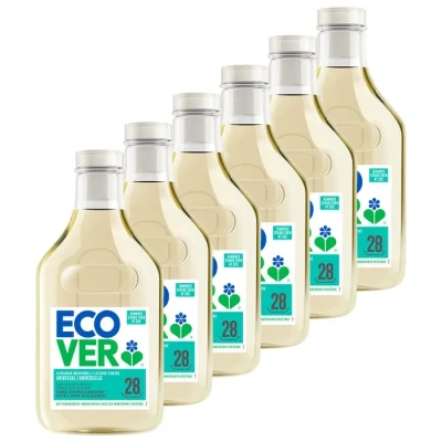 Image de ECOVER Lessive Liquide Chèvrefeuille &amp; Jasmin Universel 6 x 1,43L