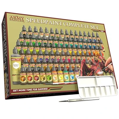 Image de The Army Painter, Speedpaint 2.0 Complete Set Combo, 90 x 18 ml Peinture Acrylique, y compris 10 Métalliques, 4 Pinceaux et 1 Palette Pour de Figurine Warhammer