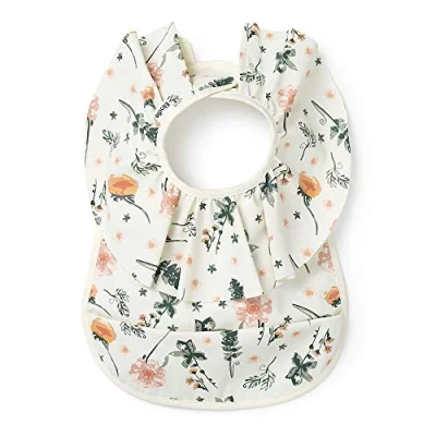 Image de Elodie Details Bavoir Bébé Imperméable Souple Récupérateur Design Scandinave Meadow Blossom, Blanc/Rose