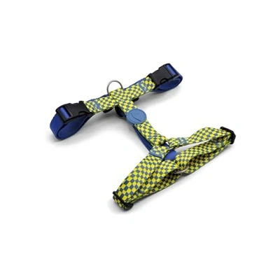 Image de MORSO® Harnais H réglable en 5 Points pour Chiens de Taille Moyenne/Grande, Jaune et Bleu Clair, L