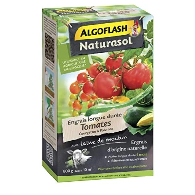 Image de ALGOFLASH NATURASOL Engrais Tomates Courgettes Poivrons, Longue Durée 5 Mois, UAB, 800 g, ABIOTOM800