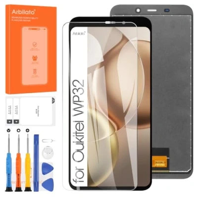 Image de Arbilato Écran LCD pour Oukitel WP32 Display Tactile Numériseur 5.93 Verre Panneau Capteurs Assemblée Réparation Kits (Noir)