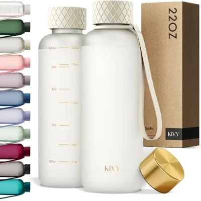 Image de KIVY Bouteille d&#039;eau en Tritan (blanc doré, 650 ml)