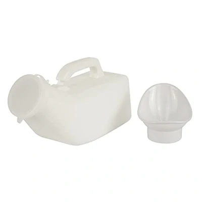 Image de Mobiclinic, Urinoir Unisexe, Capacité 1 L, avec Couvercle, Portable, Facilement Lavable, Coin Urinoir, Léger, Toilettes Portables, Robuste, Blanc