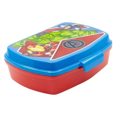 Image de ALMACENESADAN; 5463 Pack rentrée scolaire et cadeau ; composé d&#039;une boîte à sandwich rectangulaire multicolore, produit réutilisable, sans BPA (Avengers)