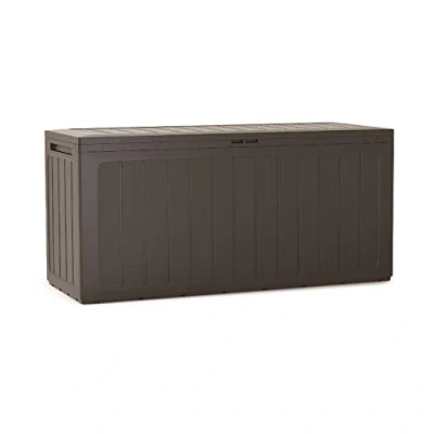 Image de Boîte de jardin Prosperplast Boardebox 280 litres en plastique couleur ocre foncé 116 x 43,3 55 cm