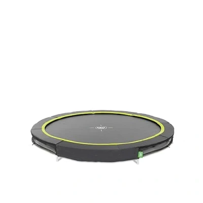 Image de EXIT TOYS Trampoline Enterré Silhouette Sports ø244cm Rond Semi Extérieur A Partir de 14 Ans Système Protection des Pieds Inclus Bonne Puissance Saut Noir