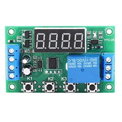 Image de Relais de Minuterie, Commande d&#039;Automation YYC 2S Réglable Module d&#039;Affichage à LED pour Électrovanne, Pompe Eau, Moteur, Courroie Lumineuse(12V)