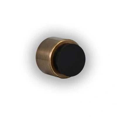 Image de EVI Herrajes Butée De Porte Adhésive Pour Mur 28 x mm Caoutchouc Noir Laiton Finition Cuir Vieilli Forte AdhéSion 100% fonctionnel Mod. I 198/28 TPM CU