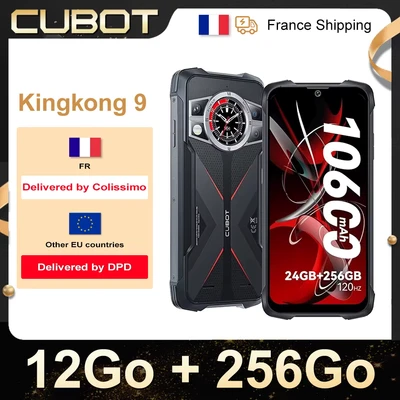 Image de CUBOT Kingkong 9 Smartphone Robuste 12Go+256Go,10600mAh, Android 13, 6.58&quot;FHD+, 100MP+24MP Vision Nocturne, Antichoc/Étanche