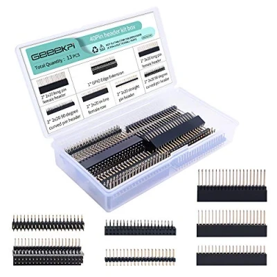 Image de GeeekPi 2x20 Kit d&#039;en tête Femelle d&#039;empilage à 40 Broches pour Raspberry Pi 4B/3B+/3B/2B/B+/A+/Zero (Zero W) /Jetson Nano/Tinker Board (7 spécifications) (13 pièces au Total)