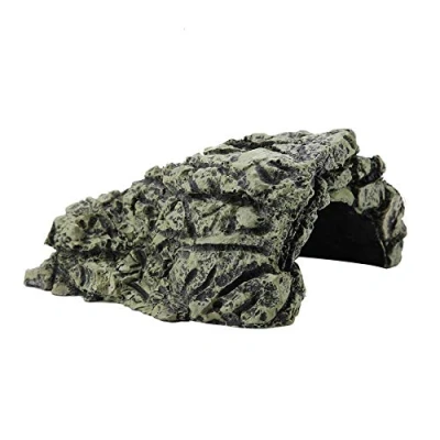 Image de TOPINCN Poissons cachés Cave Aquarium Non Toxique Haute Simulation Tortue Rampante Reptile se prélassant Cacher Habitat Réservoir Décoration Ornement(Taille L)