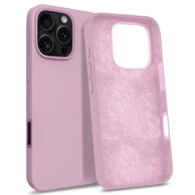 Image de MyGadget Coque Compatible avec iPhone 16 Pro Max Case Protection Rigide Anti Choc Doublure Microfibre Rose