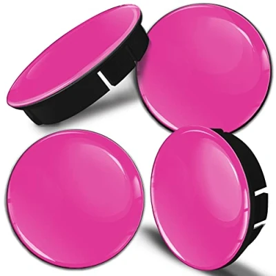Image de Biomar Labs® 4 x 60mm 3D Enjoliveurs Cache Moyeu pour Jante de Roue Centre Hub Caps Cyclamate Rose Brillant C 9