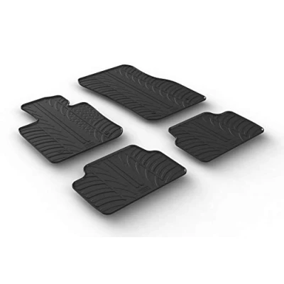 Image de Gledring 0408 Ensemble de tapis sol Caoutchouc avant et arrière 4 noir 750mm 550mm MINI: 3/5 portes
