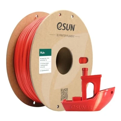 Image de eSUN PLA+ Filament 1.75mm, Renforcé Ténacité Imprimante 3D PLA Plus, Précision Dimensionnelle +/ 0.03mm, 1KG Bobine (2.2 LBS) d&#039;impression pour 3D, Rouge