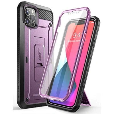 Image de SUPCASE Coque iPhone 12 Pro Max 5G (2020) 6,7 Pouces, Antichoc Intégrale Protection Robuste [Unicorn Beetle Pro] avec Protecteur d&#039;écran Intégré, Béquille, Clip Ceinture (Violet)