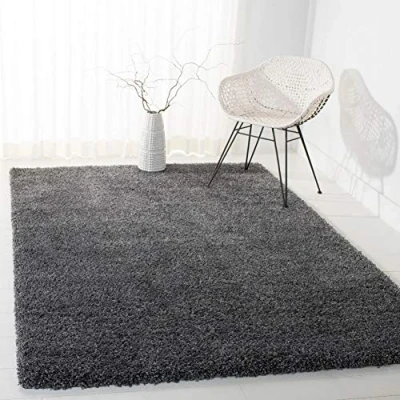 Image de Safavieh Zoe Tapis Polypropylène/Jute/Polyester/Coton Gris Foncé 91 X 152 cm